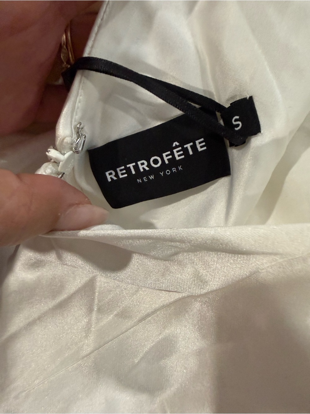 Retrofete White Satin Cowl-Neck Maxi Dress - Picture 6 of 7